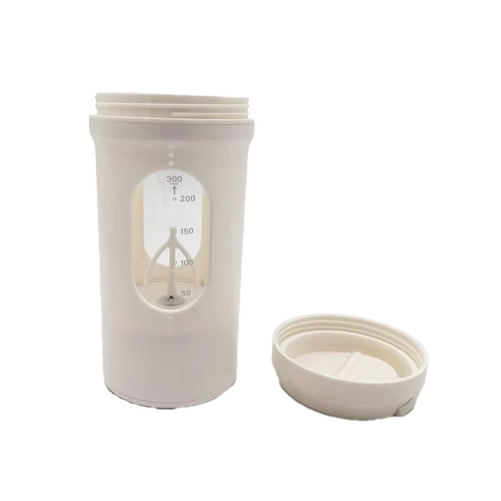 White Rechargeable Usb Electric Protein Shake Bottle - Portable Automatic Mixer For Whey Protein, 600Ml Capacity,Creamy