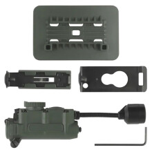 Helmet Lamp with IR and Flashlight Color Light Strobe Light Headphone IFF Auxiliary Light for Outdoor Sports Olive