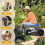 Gardening Seat with Wheels, Adjustable Height, 360 Rotating Stool with Storage for Yard Work 5