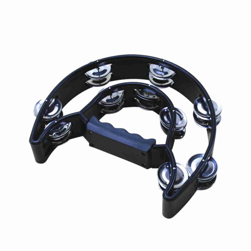 Party-Ready Handheld Tambourine with Double Row & Custom Handle 25cm Diameter 2