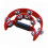 Double Row Handheld Tambourine with Ergonomic Handle, 20cm Red 1