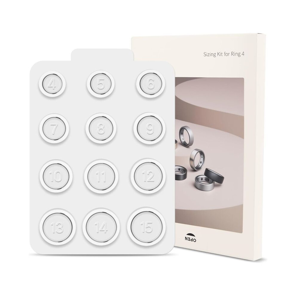 Ring-Sizing Kit For Precise Fit (Sizes 4-15) -Professional Finger Measuring Tool For Health & Sleep Wearable Rings 6033847170791