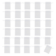 50Pcs Fruit Protective Bags White Organza Gift Bags-16x22cm
