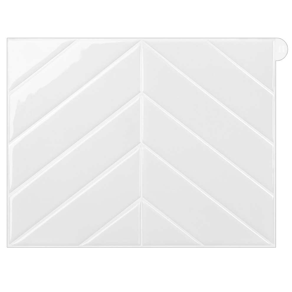 Peel And Stick Backsplash 3D White Herringbone Wall Tiles Waterproof Heatresistant 10 Sheets 9347817355857