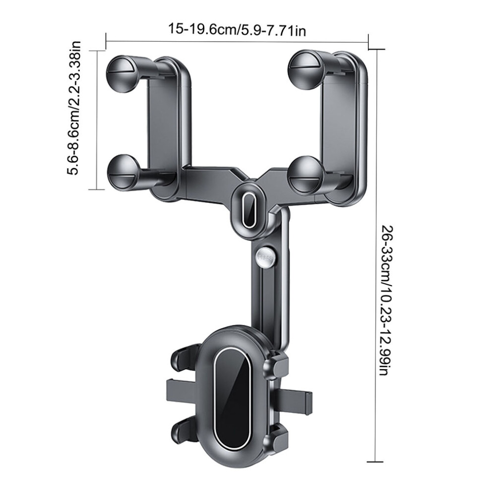 360 Rotatable Rearview Mirror Phone Holder For All Mobile Phones 8761374494346