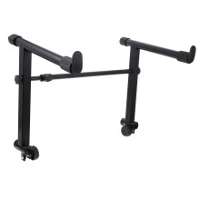 Keyboard Stand For Electronic Organ, Adjustable Width And Height, Steel Construction, Black, Easy Assembly, Portable