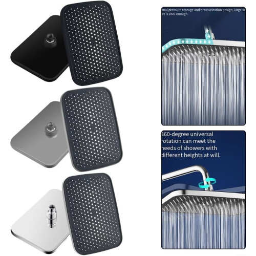 Pressure Bath  Spray Shower Head, Sleek Rectangle Design, ABS Material, Easy Installation (Grey) 2
