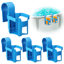Pool Cup Holder Set of 4 Plastic Drink Holders for Above Ground Pool Railings Stable Attachment Blue