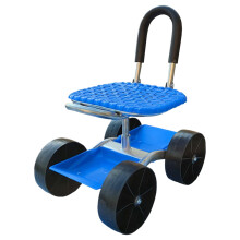 Garden Stool with 360 Swivel Seat and Tool Tray, Adjustable Height Rolling Garden Seat for Outdoor Yard Work