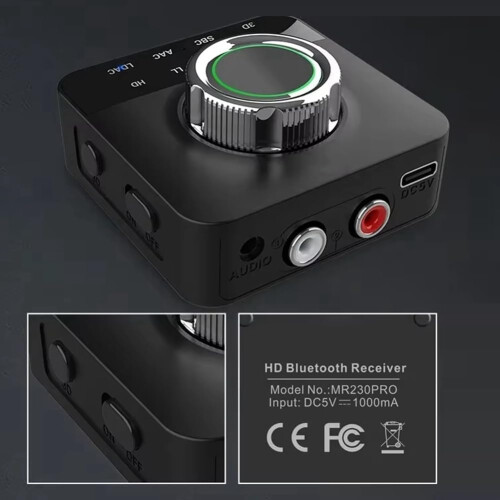 MR230PRO HiRes Bluetooth Audio Receiver With Op Amp, 3D Wireless Speaker Adapter, 3.5mm Output Ref: 4890 1