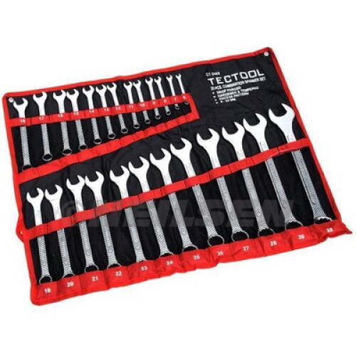 Neilsen 25PC METRIC DROP FORGED COMBINATION SPANNER WRENCH RING OPEN SET IN CASE 0088 2