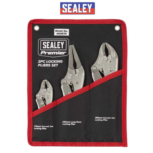 Sealey Sealey Locking Plier Adjustable Wrench 3pc Set Premier Spanners AK6876 1