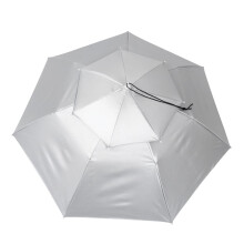 Fishing Umbrella Windproof Folding Antirain Cap Umbrella 95X95X34CM Silver