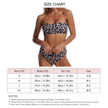 Maillot deux pièces sans bretelles à motif léopard charmant, taille haute, pour femmes, M