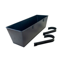 Railing Planter Box for Flowers and Herbs Hanging Flower-Black