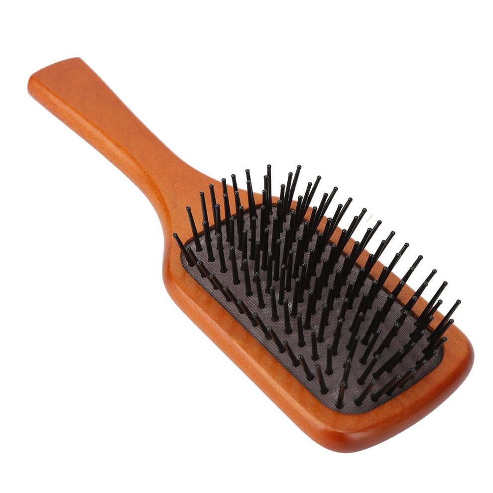 Ergonomic Paddle Hair Brush with Handle â Detangling, Reduces Pulling, Wooden & Silicone
