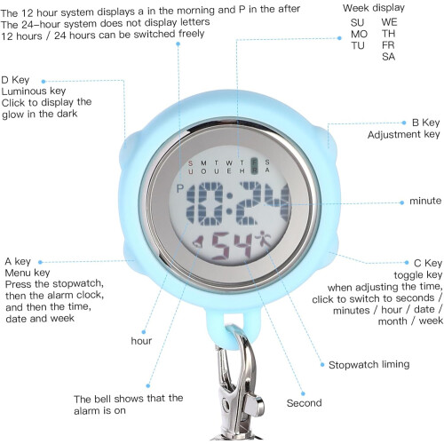 Digital Stopwatch 2Pack BuckleWebbing Lanyards, Luminous Numerals, Precise Electronic Timing, LongLife Battery 1