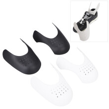 4 Paar verstellbare Faltenprotektoren für Schuhe weiß & schwarz