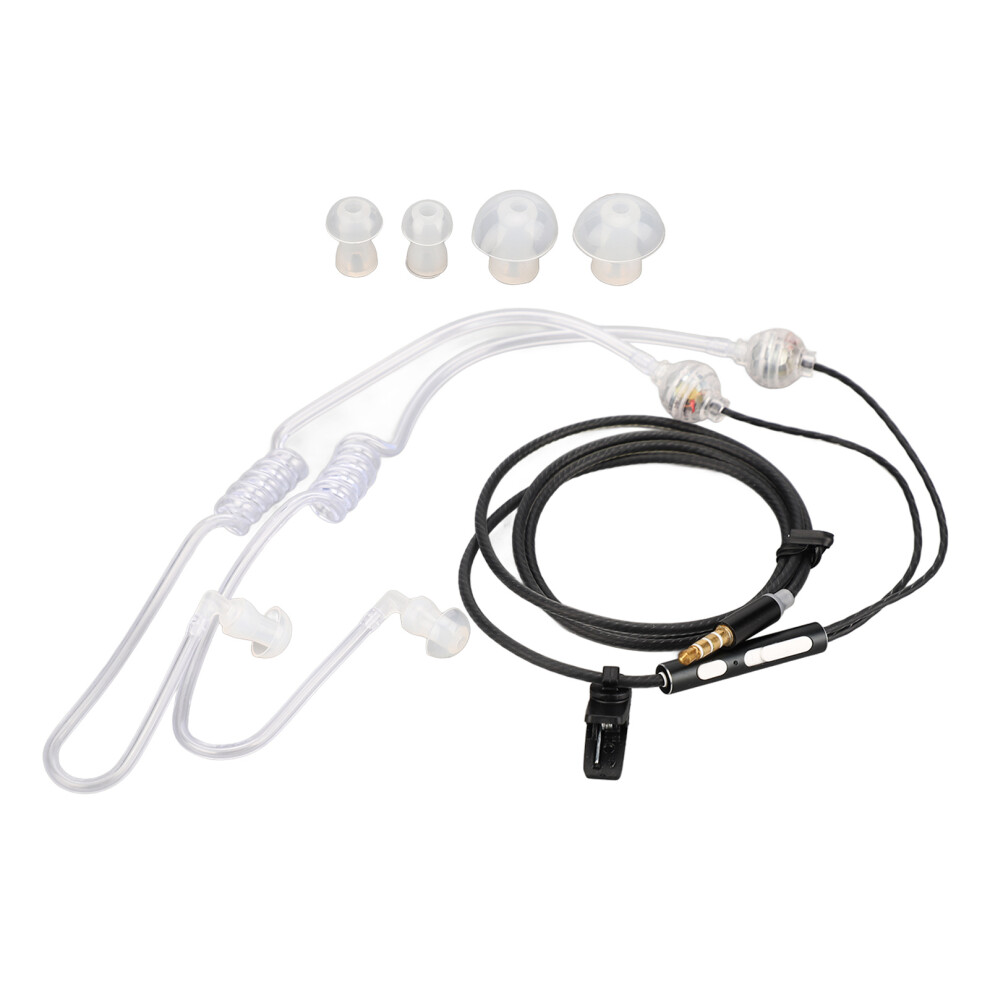 Ergonomic Wired Air Tube Earbuds 3.5Mm Noise Reduction Black 4141374500201