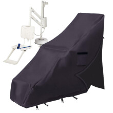Lift Pool Chair Protective Cover HeavyDuty Waterproof 20x35.98 In UV Resistant Elastic Buckle Straps Poolside Use