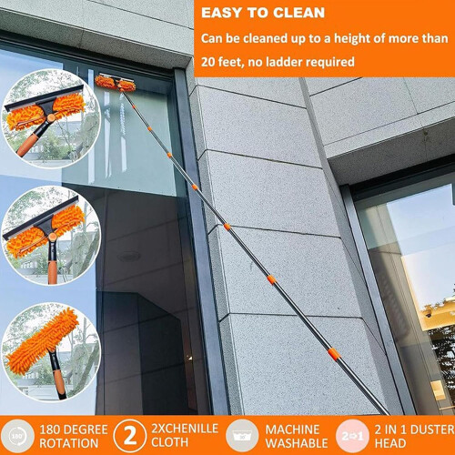 Duster, Microfiber Long Handle Cobweb Duster, MultiFunction Ergonomic Cleaning Tool 1