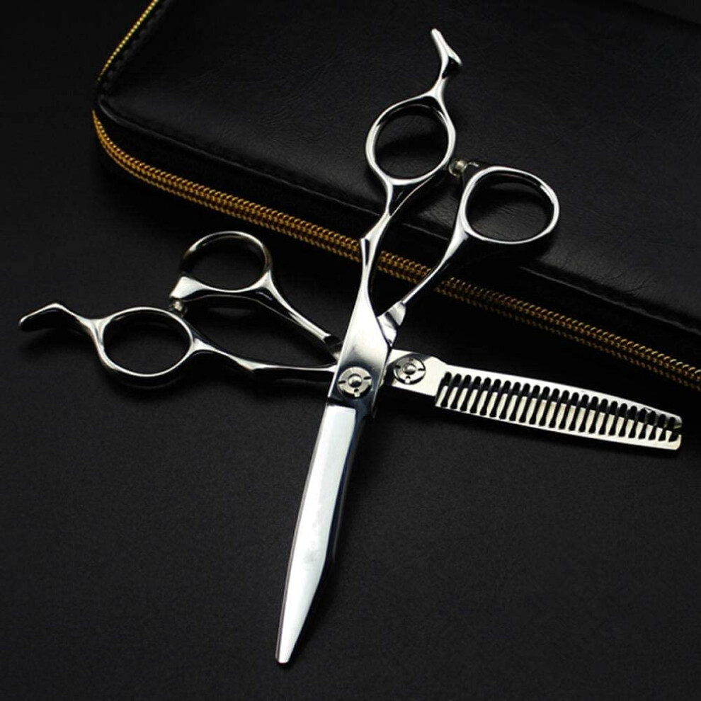 Silver Professional Japan 440C 6 Inch Upscale Cutting Barber Haircut Thinning Shears Hairdressing