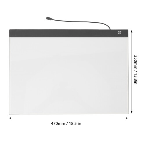 Stepless Dimming LED Acrylic Drawing Light Board 470x350mm USB Powered 2