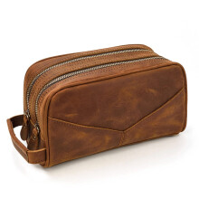 Mens Clutch Bag Leather Long Wallet, Zipper, Hand Clutch, Phone Holder, Color A, Size 25x11.5x14cm