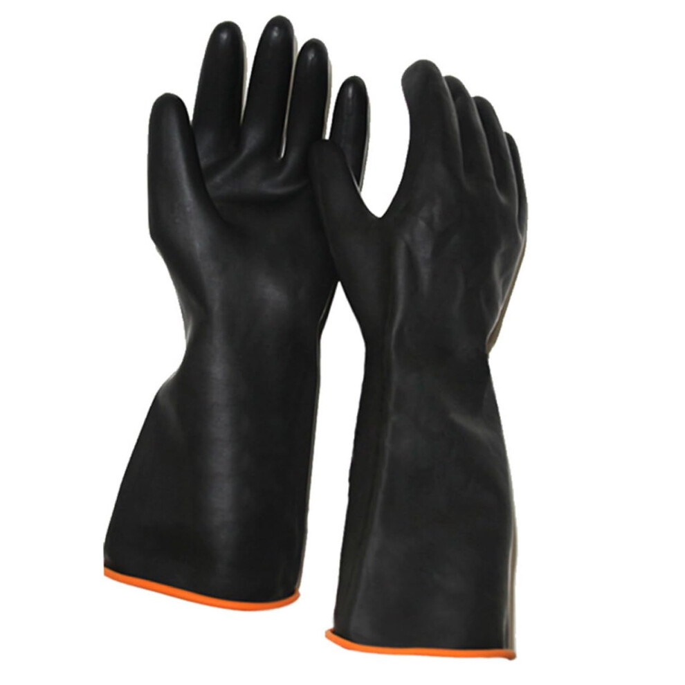 Tig Gloves Nitrile Industrial Gloves Extended Chemical Protective Safety Work Black 9347817255454