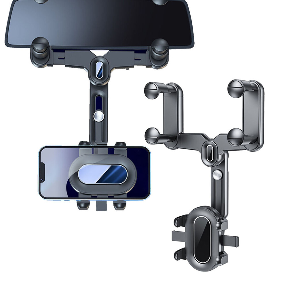 Rearview Mirror Car Phone Holder 360 Rotatable & Retractable Mount 7891374508567
