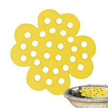 Floating Bee Island 15 Cm Bee Drinking Station Pack Of 2 Yellow Pollinator Water Bowl