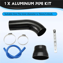 3" 76mm Auto Universal Aluminium Ansaugrohr Kit Luftansaugsystem Turbo Induktionsrohr Rohr Kit