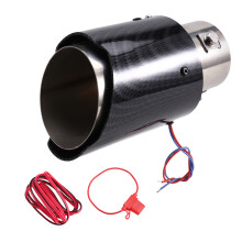 Automotive Universal Carbon Fiber Exhaust Tip Aluminum Alloy Muffler Gloss Single Outlet Exhaust Nozzle 55mm