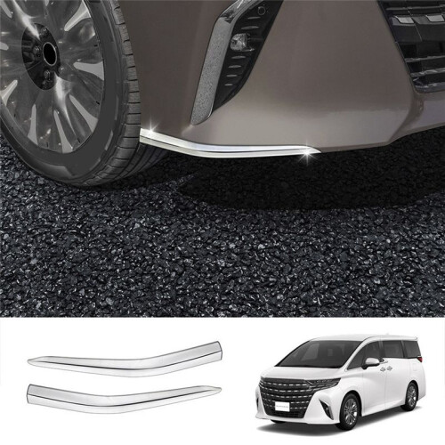 For  Alphard 40 Series 2023+ Front Bumper Lip Angle Diffuser Splitter Spoiler Protector Silver 1