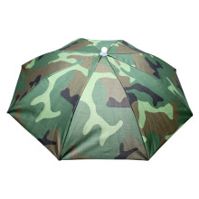 Fishing Umbrella Hat, Hands Foldable UV Protection Adjustable Headwear for Fishing Golf Camping Beach Gardening Sunshade Outdoor Camouflage