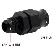 Schwarz Eloxiertes Aluminium, Gerader AN6-Stecker auf AN6-Stecker auf 3/8-Zoll-Schlauchanschlussadapter