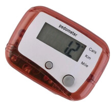 Walking Pedometer Small Step Counter, Distance In Miles/Kilometers, Fitness Activity Tracker, Travel/Outdoor Use, Red