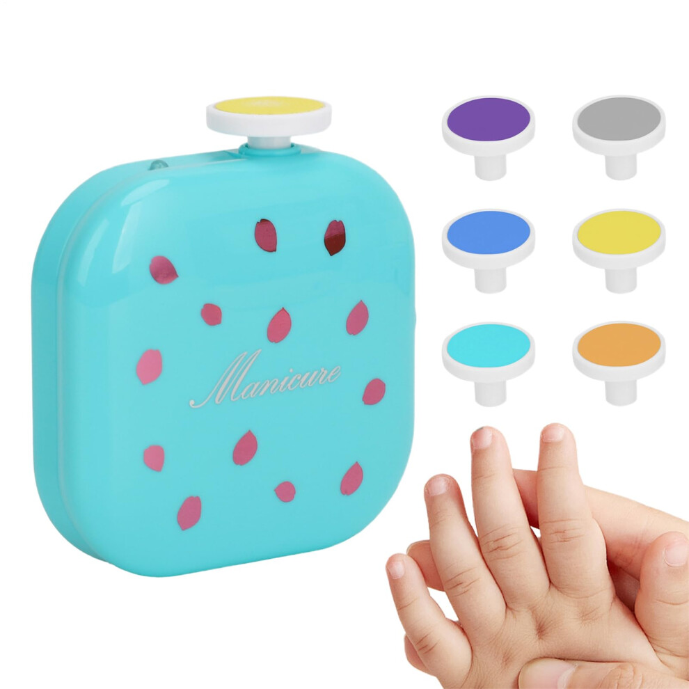 Electric Nail File Set Usb Rechargeable Toddler Nail Trimmer Led For Precision Quiet Travel Light/Blue