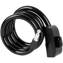 Bicycle Steel Cable Key Lock 110cm PVCWrapped SelfWinding 11mm Steel Cable Mountain Bike Lock Black