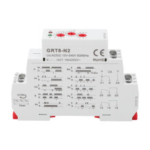 Tijdvertragingsrelais voor industriële besturing, miniatuur DIN-rail uitschakelvertragingsrelais met LED-indicatoren, zeer breed vertragingsbereik