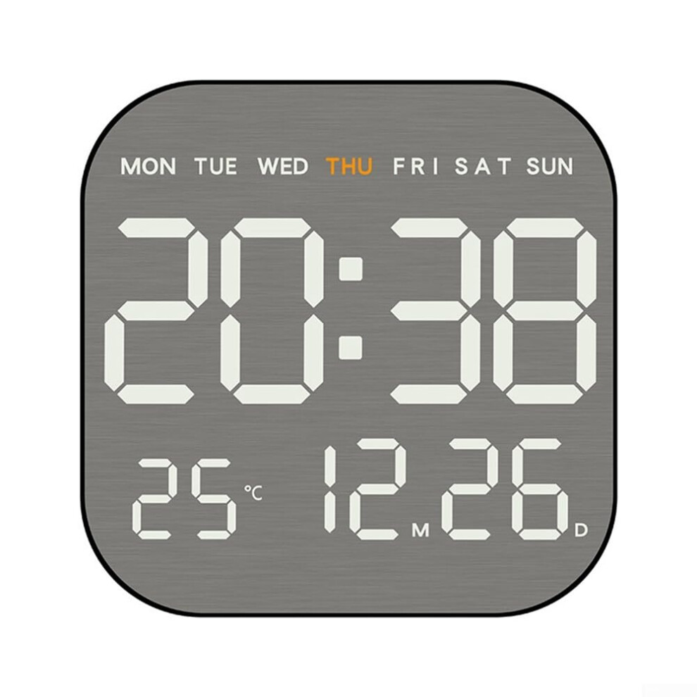 Led Alarm Clock With Settings, 12/24 Hour Format, Fahrenheit/Celsius Toggle, Black