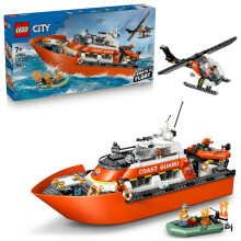 LEGO City 60504 De Reddingsboot en de Kustwacht Helicopter - Speelgoed vanaf 7 jaar