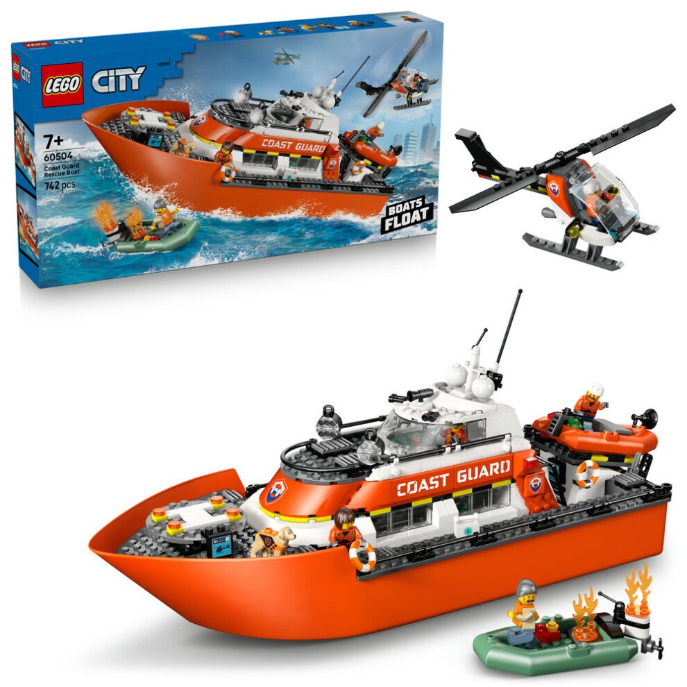 Lego City 60504 Coast Guard Rescue Boat & Helicopter Age 7+ 742Pcs