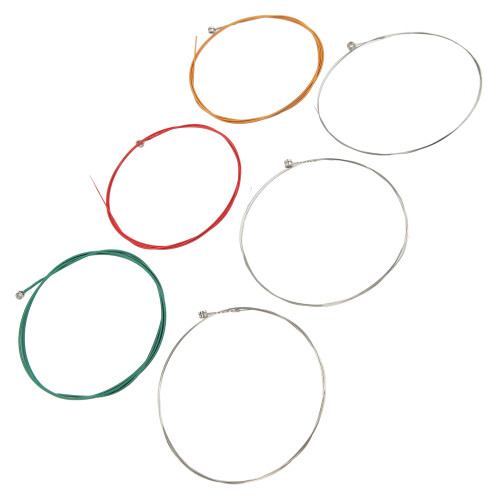 Stahl-E-Gitarrensaiten, 6er-Pack, helles Klangbild, bunt, komplettes Set 1