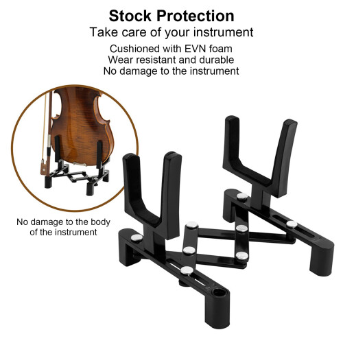 Lightweight Black Folding Violin Stand with Wear-Resistant Protective Bracket 2