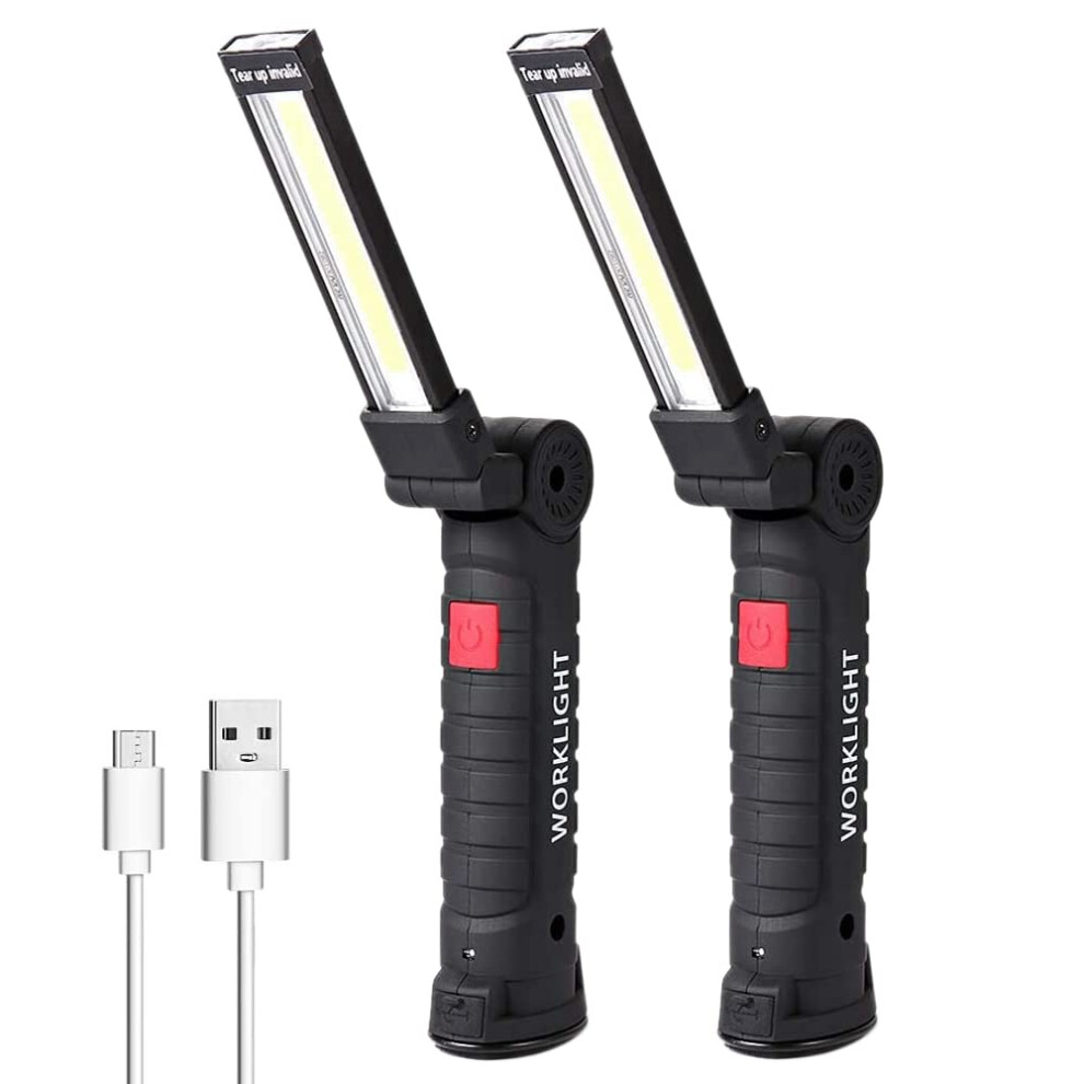 Led Work Light Rechargeable Cob Led Inspection Light 2Pack Portable Auto Maintenance Emergency Torch 9189345443305