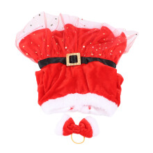 XL Haustier Feiertagskostüm – Weiches Plüsch-Santa-Outfit für Hunde & Katzen