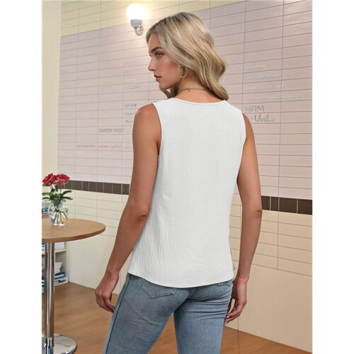 Dames Mouwloos Tanktop Wit M 2