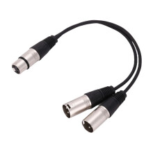 Nytt 3-Stifts XLR FEMALE-Jack Till Dubbel 2 MALE-Kontakt Y SPLITTER-Kabeladapter 1 Fot Sladd