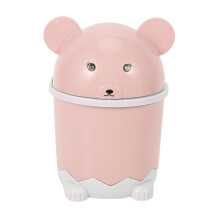 Creatieve, Schattige Desktop-Prullenbak met Deksel, Klein Papiermandje, -Flip-Plastic Prullenbak, Roze